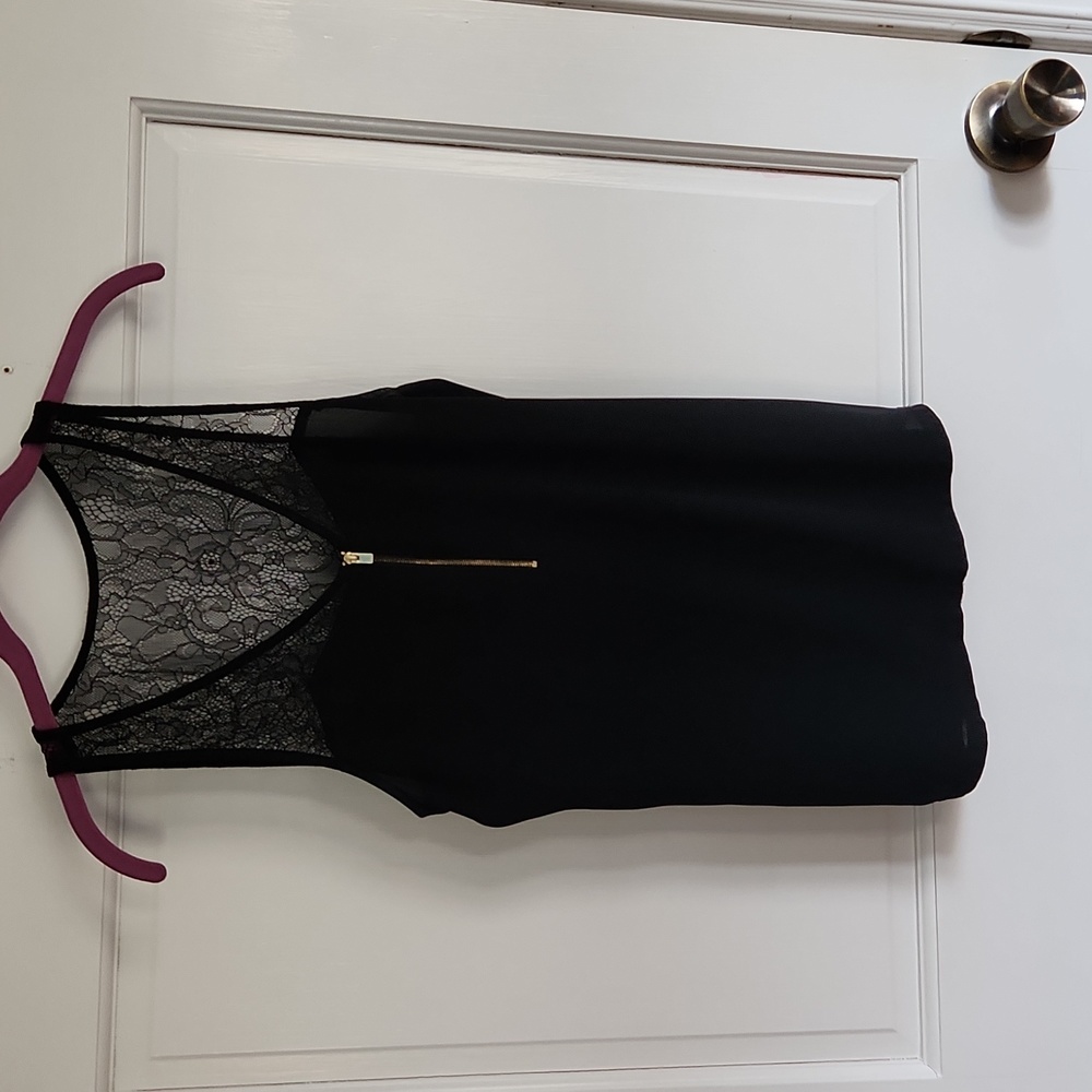 Express black tank with lace on top.